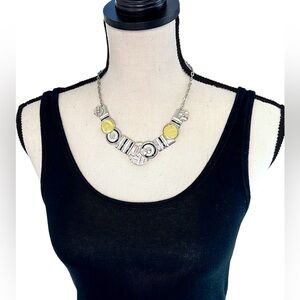 🖤Unique Geometric Silver Tone Statement Necklace